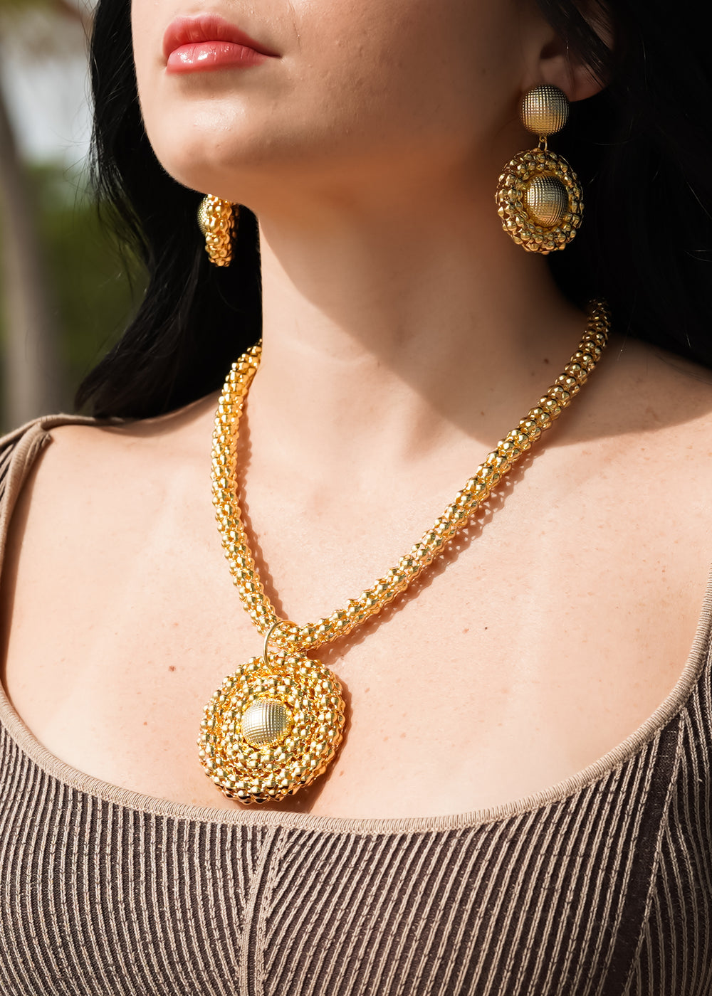 18K Gold Filled Necklace & Earring Set I