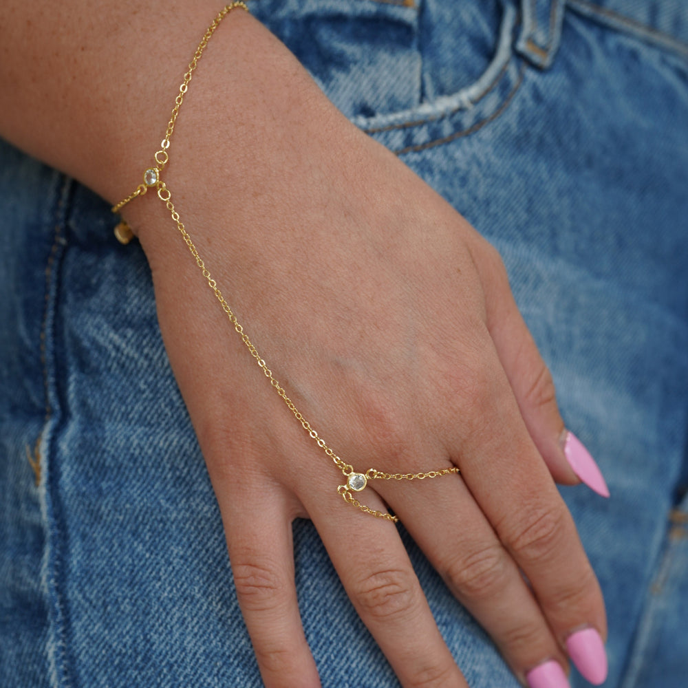 
                      
                        Sofia Hand Chain Bracelet 18K Gold Filled
                      
                    