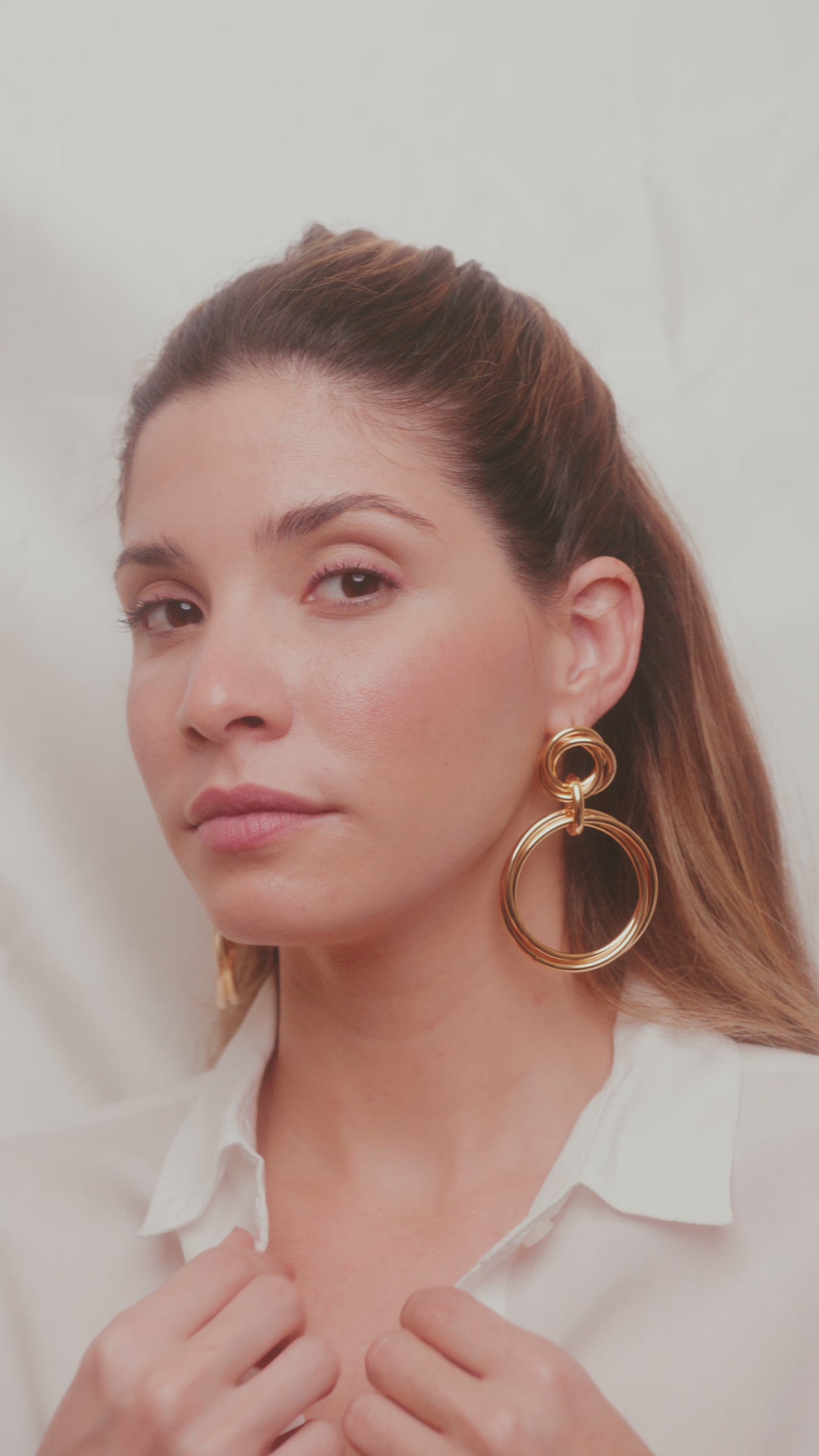 Alora, 18k high quality Gold Filled Earrings, Hand made in Brazil