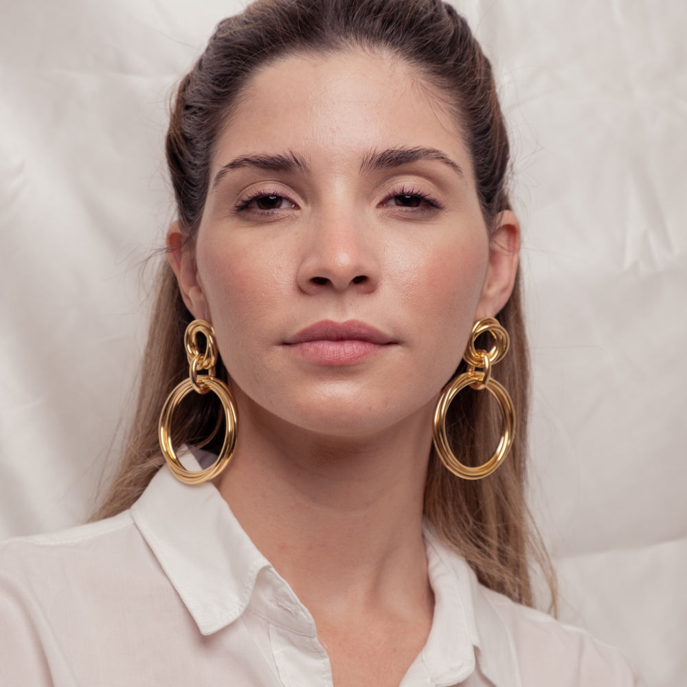 
                      
                        Alora, 18k high quality Gold Filled Earrings, Hand made in Brazil
                      
                    