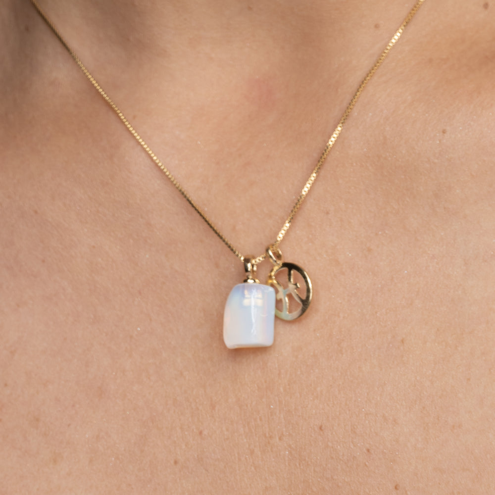 
                      
                        Piscis Necklace with the Piscis Stone, 18k Gold Filled Necklace
                      
                    