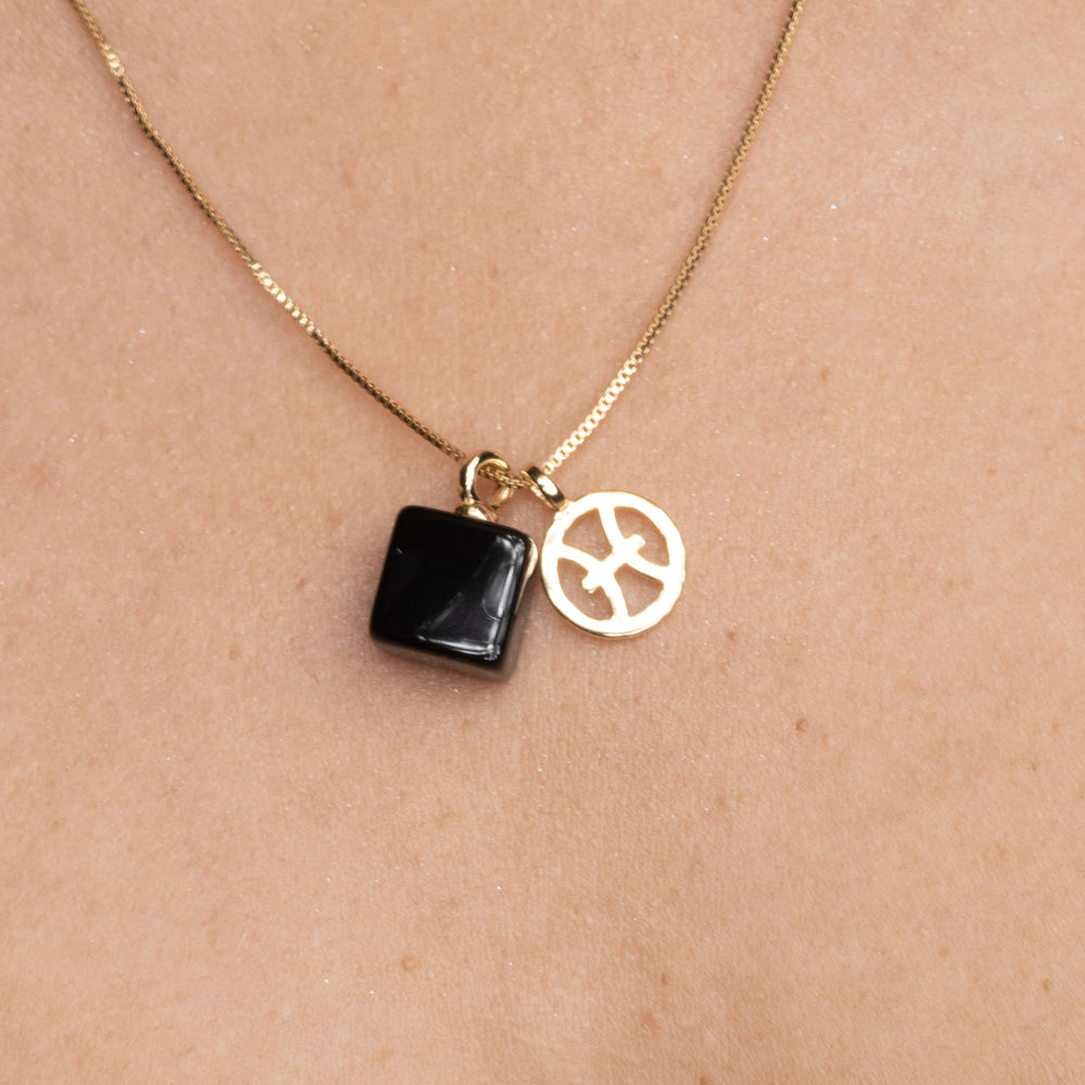 
                      
                        Piscis Necklace with the Piscis Stone, 18k Gold Filled Necklace
                      
                    