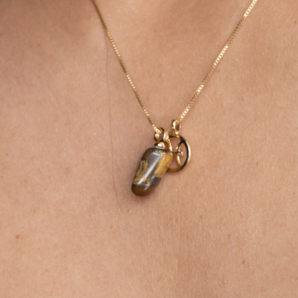 
                      
                        Piscis Necklace with the Piscis Stone, 18k Gold Filled Necklace
                      
                    