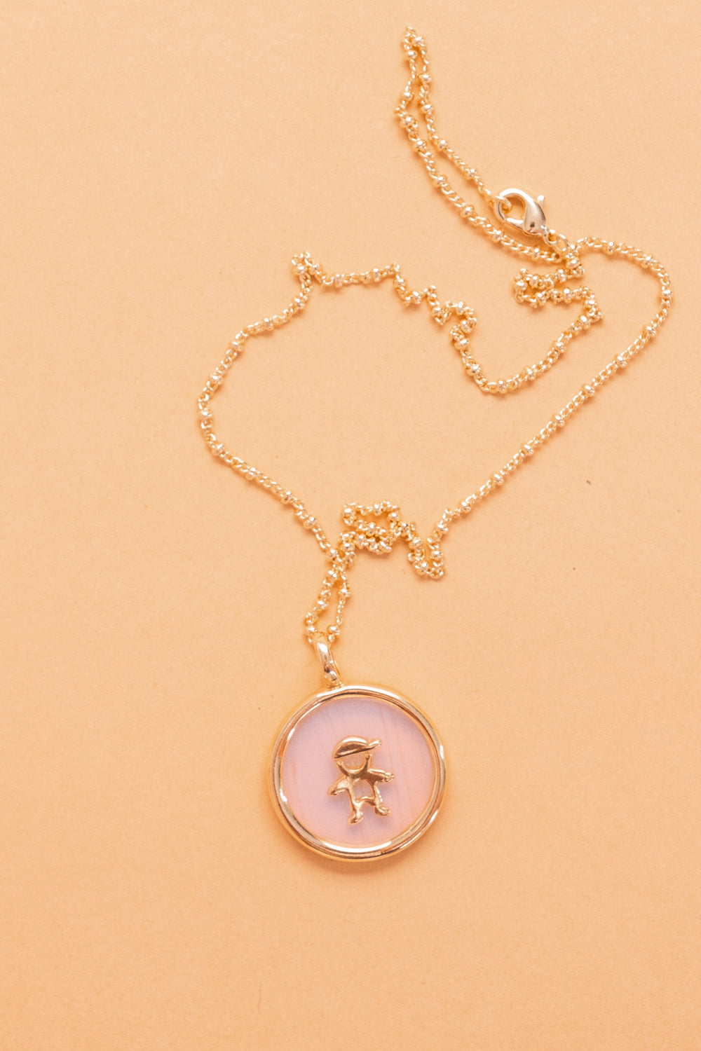 Dear Mommy, 18k Gold filled and Natural Stone, Necklace Included